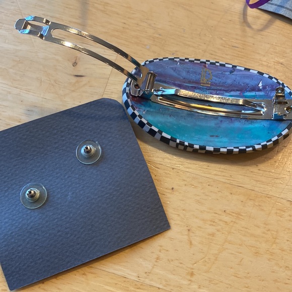 Handmade Barrett/Earring Set🌝NWT - Picture 4 of 4